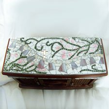 Mosaic Jewelry Box with Cross